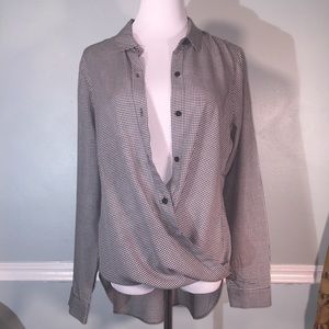BCBGeneration Black and White Gingham Blouse